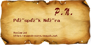 Püspök Nóra névjegykártya